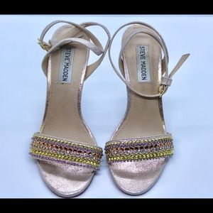 Steve Madden Shiny Champagne Heels Size 8